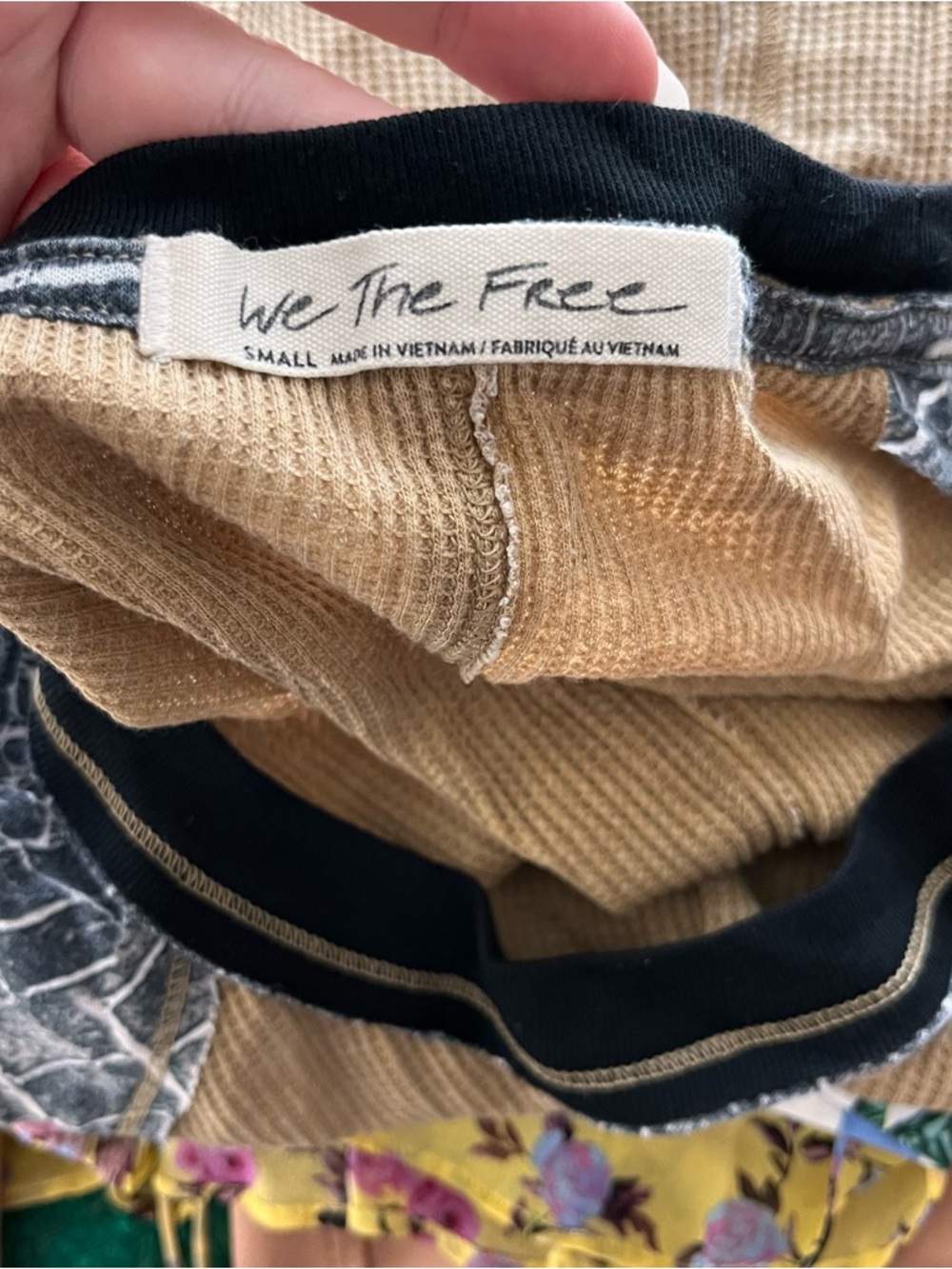 Free People We The Free Brightside Thermal Top S Camo Willow Print Womens - Picture 10 of 10